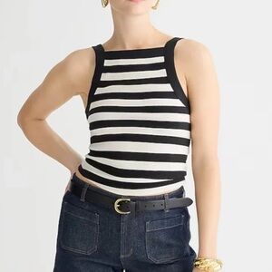 J. Crew NWOT Black/White Ribbed Tank